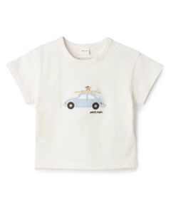 petit main / プティマイン Tシャツ | 【リンク】ヨット/車アップリケ半袖Tシャツ