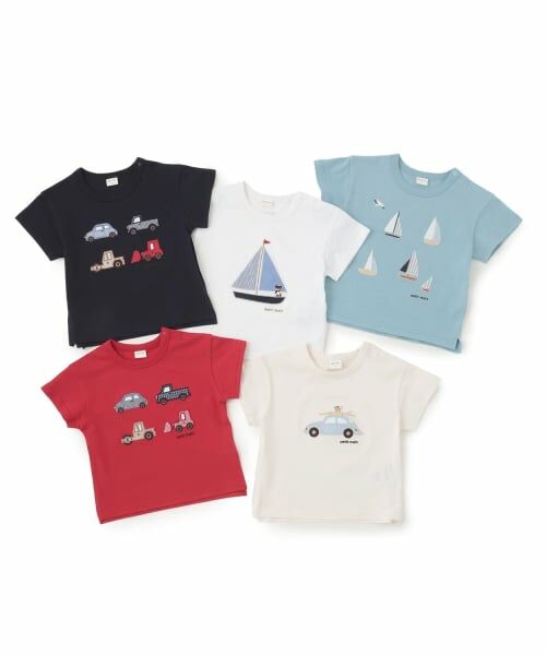 petit main / プティマイン Tシャツ | 【リンク】ヨット/車アップリケ半袖Tシャツ | 詳細14