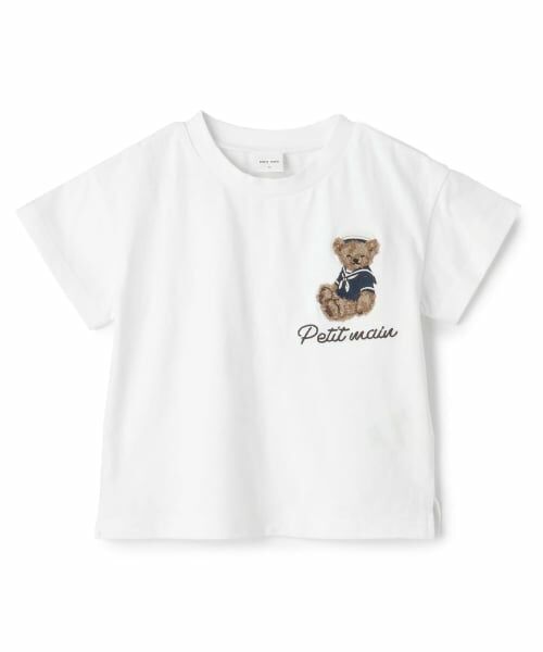 petit main / プティマイン Tシャツ | くまマリン半袖Tシャツ（オフ ホワイト）