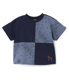 petit main / プティマイン Tシャツ | パッチワーク半袖Tシャツ