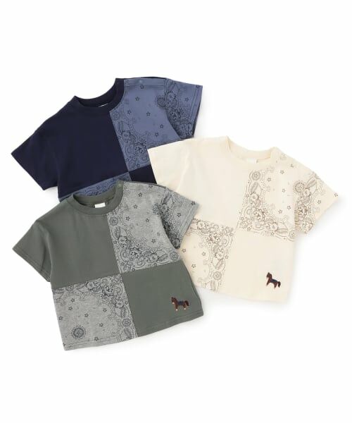 petit main / プティマイン Tシャツ | パッチワーク半袖Tシャツ | 詳細10