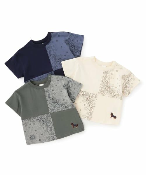 petit main / プティマイン Tシャツ | パッチワーク半袖Tシャツ | 詳細7