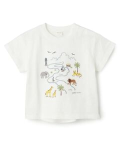 petit main / プティマイン Tシャツ | サファリ刺しゅう半袖Tシャツ