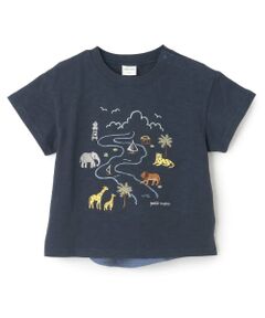 petit main / プティマイン Tシャツ | サファリ刺しゅう半袖Tシャツ