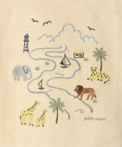 petit main / プティマイン Tシャツ | サファリ刺しゅう半袖Tシャツ | 詳細7