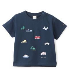 petit main / プティマイン Tシャツ | 【接触冷感】働く車刺しゅう半袖Tシャツ