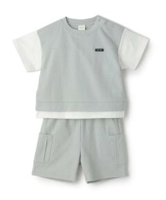 petit main / プティマイン Tシャツ | 【接触冷感】ドッキングカットセットアップ