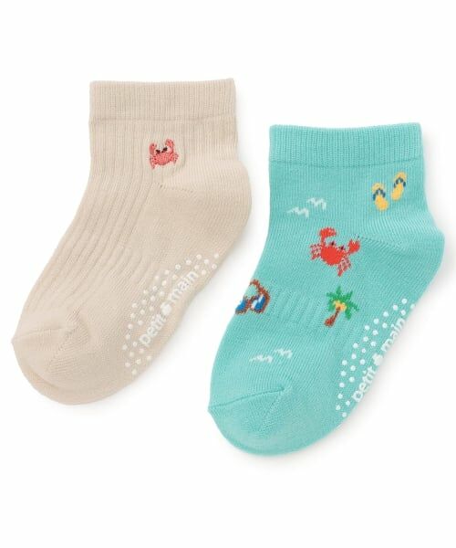 petit main / プティマイン ソックス | BOY吸水速乾ソックス2P（薄ベージュ）