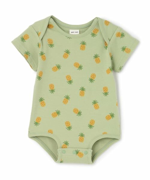 petit main / プティマイン ロンパース | 半袖ロンパース(ライト グリーン)