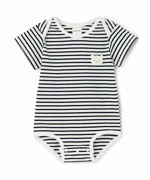 petit main / プティマイン ロンパース | 半袖ロンパース(紺)