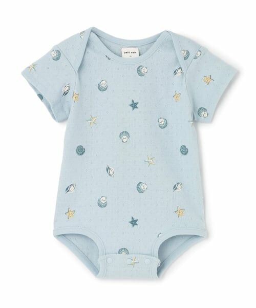 petit main / プティマイン ロンパース | 半袖ロンパース(ライト ブルー)