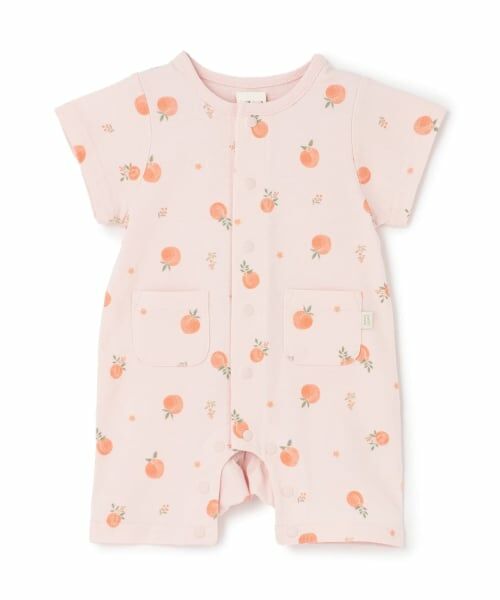 petit main / プティマイン ロンパース | 半袖カバーオール(ピンク)