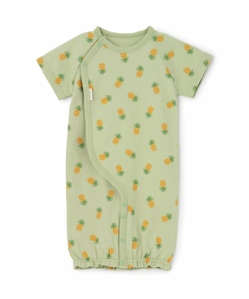 petit main / プティマイン ロンパース | 半袖2WAYオール（ライト グリーン）