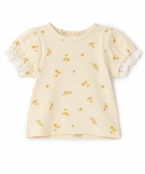petit main / プティマイン ベビー・キッズウエア | 【プティプラ】袖フリル半袖Tシャツ（クリーム）