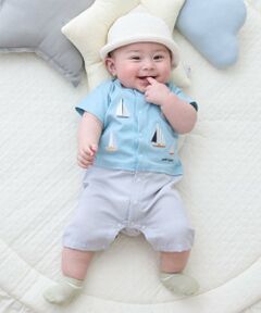 petit main / プティマイン ロンパース | 【リンク】アップリケカバーオール