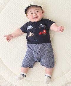 petit main / プティマイン ロンパース | 【リンク】アップリケカバーオール