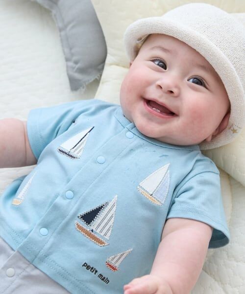 petit main / プティマイン ロンパース | 【リンク】アップリケカバーオール | 詳細1