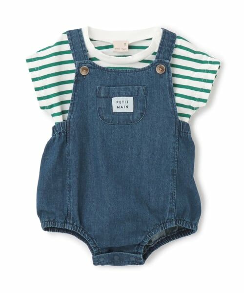 petit main / プティマイン ベビー・キッズウエア | サロペットセットアップ（グリーン）