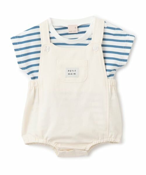 petit main / プティマイン ベビー・キッズウエア | サロペットセットアップ（ブルー）