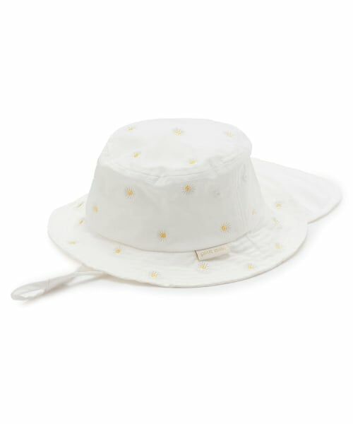 petit main / プティマイン ハット | 【遮熱】刺しゅうバケットハット（オフ ホワイト）