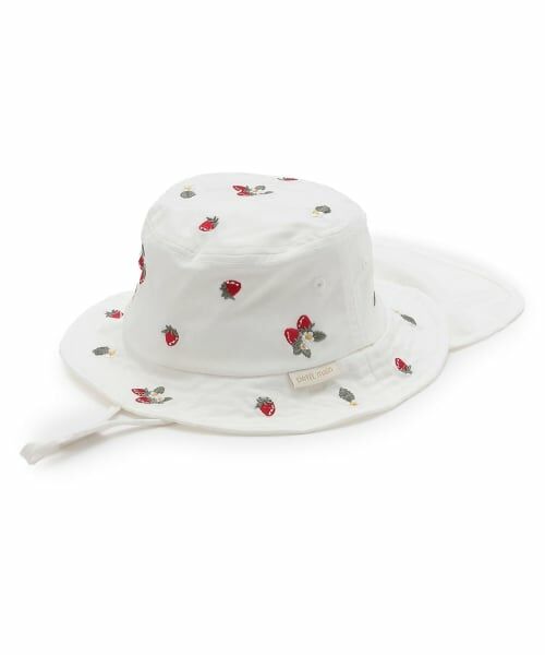 petit main / プティマイン ハット | 【遮熱】刺しゅうバケットハット（アイボリー）