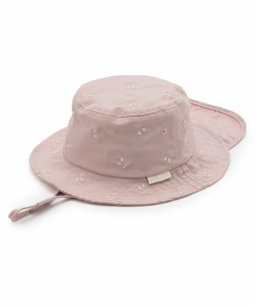 petit main / プティマイン ハット | 【遮熱】刺しゅうバケットハット（ピンク）