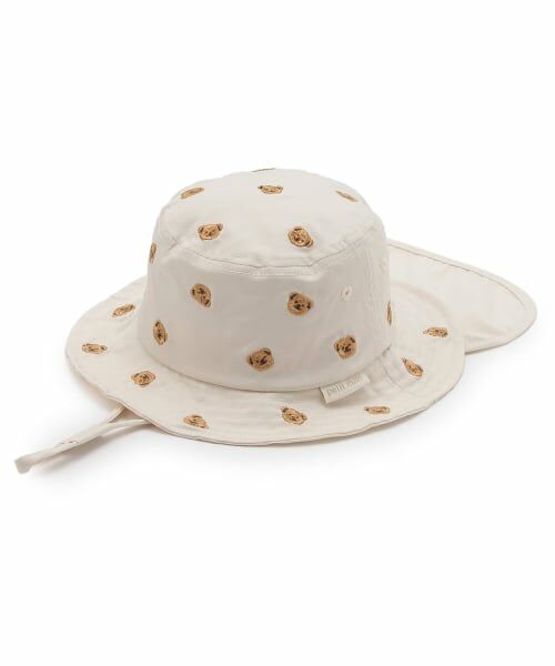 petit main / プティマイン ハット | 【遮熱】刺しゅうバケットハット（クリーム）