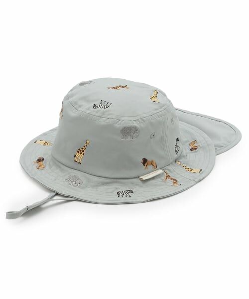 petit main / プティマイン ハット | 【遮熱】刺しゅうバケットハット（ミント）