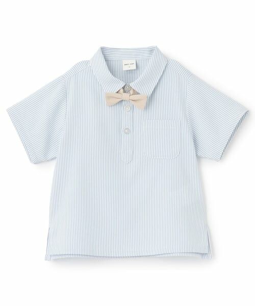 petit main / プティマイン シャツ・ブラウス | 【WINDRY】タイつきシャツ(ブルー)