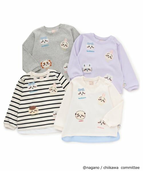 petit main / プティマイン Tシャツ | 【アニメちいかわ】お顔モチーフ長袖Tシャツ | 詳細22