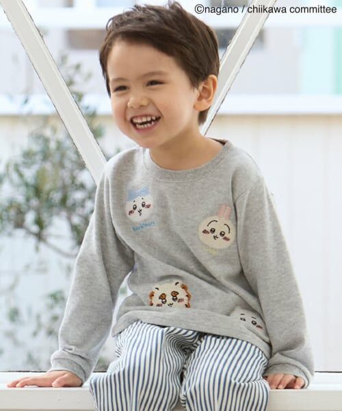 petit main / プティマイン Tシャツ | 【アニメちいかわ】お顔モチーフ長袖Tシャツ | 詳細5