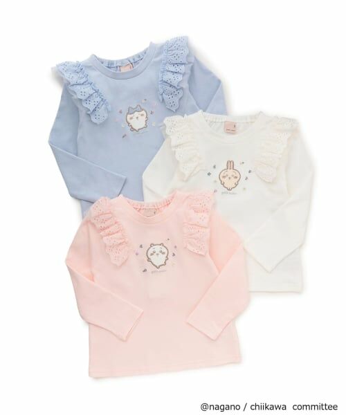 petit main / プティマイン Tシャツ | 【アニメちいかわ】肩フリル長袖Tシャツ | 詳細17