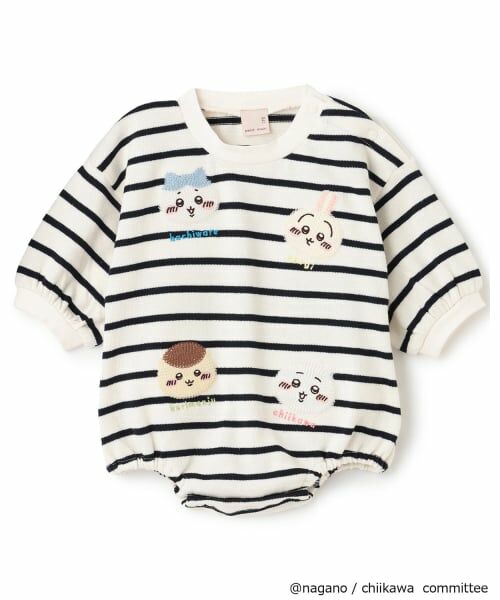 petit main / プティマイン ロンパース | 【アニメちいかわ】刺しゅうロンパース（紺）