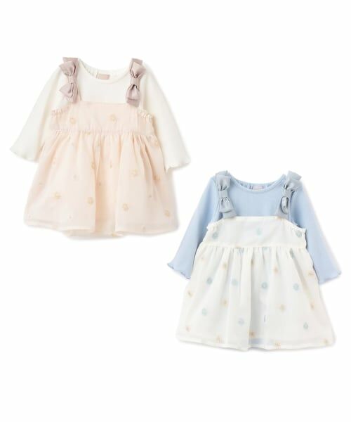 petit main / プティマイン ベビー・キッズウエア | 【リンク】花刺しゅうOPセットアップ | 詳細11