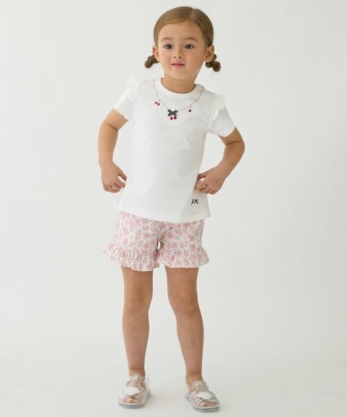 petit main / プティマイン ショート・ハーフ・半端丈パンツ | 【水陸両用】フリルショートパンツ（ピンク）