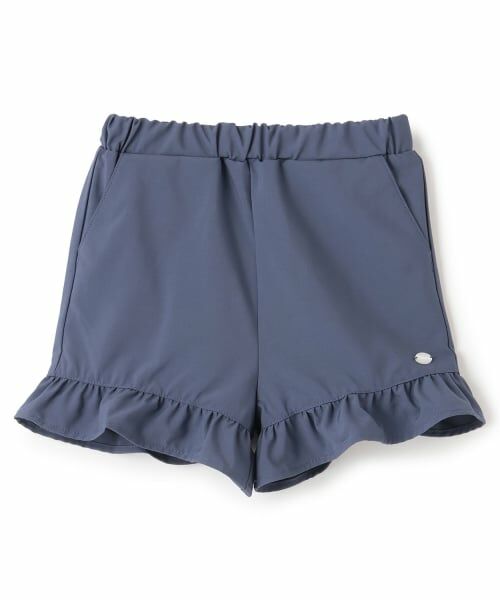 petit main / プティマイン ショート・ハーフ・半端丈パンツ | 【水陸両用】フリルショートパンツ（紺）
