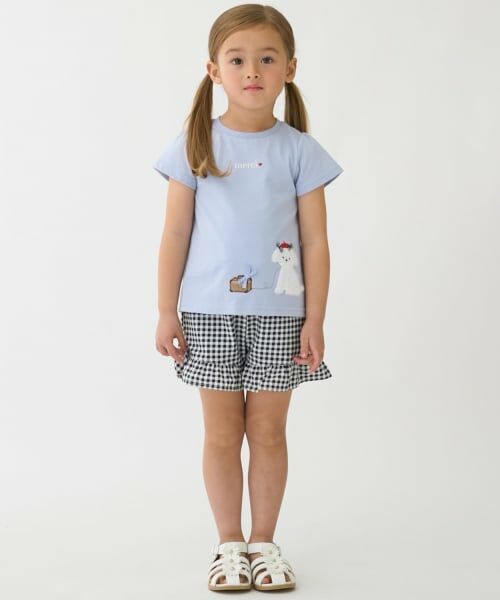 petit main / プティマイン ショート・ハーフ・半端丈パンツ | 【水陸両用】フリルショートパンツ（黒）