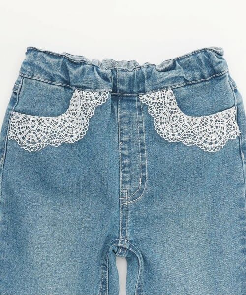 petit main / プティマイン その他パンツ | 【リンク】レースデニムパンツ | 詳細2