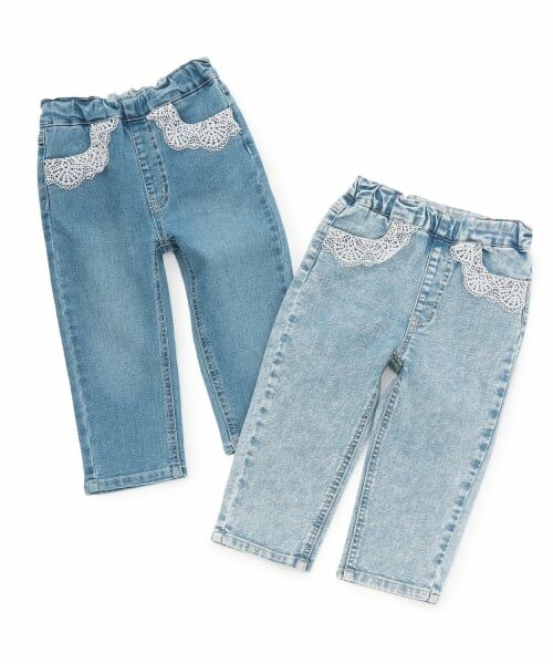 petit main / プティマイン その他パンツ | 【リンク】レースデニムパンツ | 詳細8