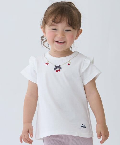 petit main / プティマイン Tシャツ | 【プティプラ】GIRLS 半袖Tシャツ（オフ ホワイト）