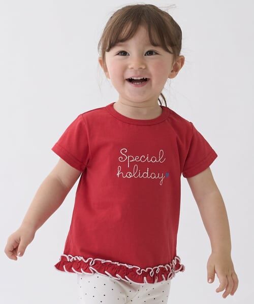 petit main / プティマイン Tシャツ | 【プティプラ】GIRLS 半袖Tシャツ（赤）