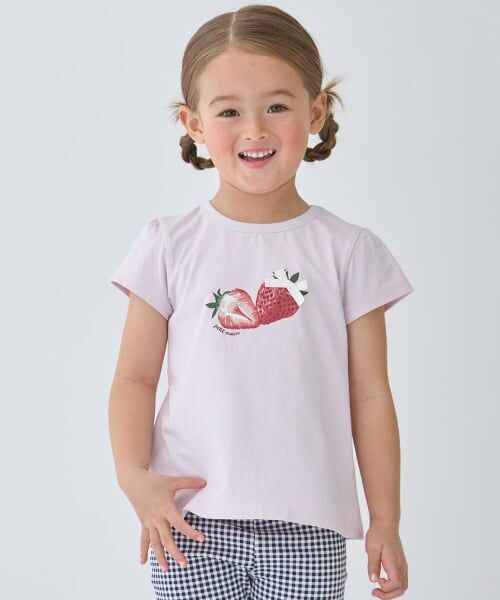 petit main / プティマイン Tシャツ | 【プティプラ】GIRLS 半袖Tシャツ（ライト ピンク）