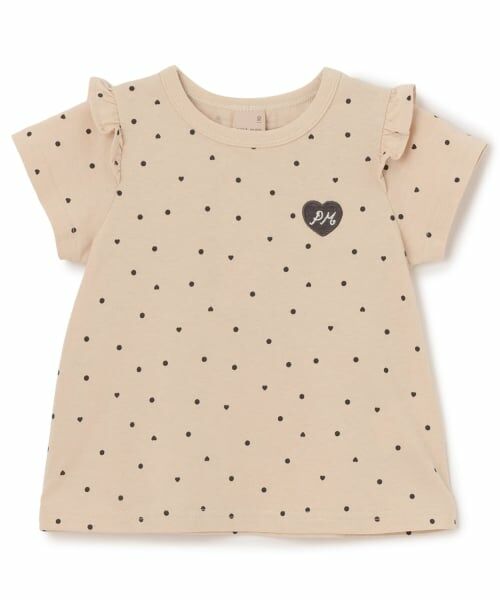 petit main / プティマイン Tシャツ | 【プティプラ】GIRLS 半袖Tシャツ（薄ベージュ）