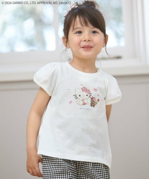 petit main / プティマイン Tシャツ | 【サンリオキャラクターズ】お花見Tシャツ(オフ ホワイト)