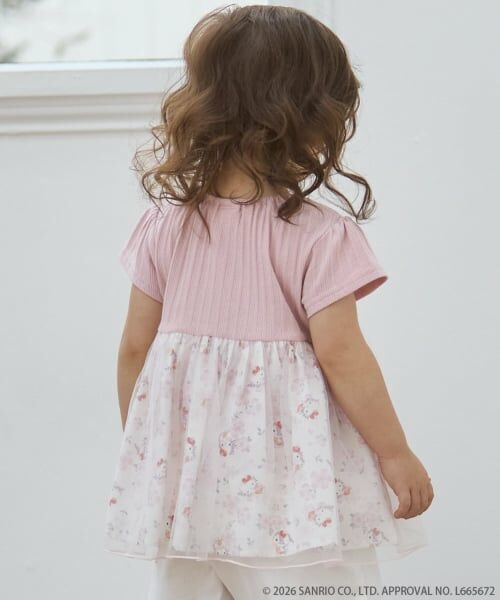 petit main / プティマイン Tシャツ | 【サンリオキャラクターズ】花柄チュールドッキングTシャツ | 詳細3