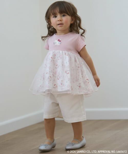 petit main / プティマイン Tシャツ | 【サンリオキャラクターズ】花柄チュールドッキングTシャツ | 詳細5
