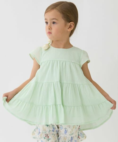 petit main / プティマイン その他トップス | 【スマイル/冷感/リンク】楊柳チュニック（イエロー グリーン）