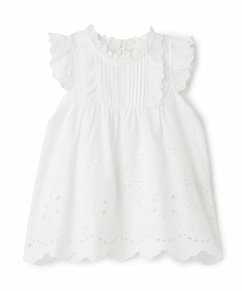 petit main / プティマイン その他トップス | 【リンク】オーバーレースチュニック（オフ ホワイト）