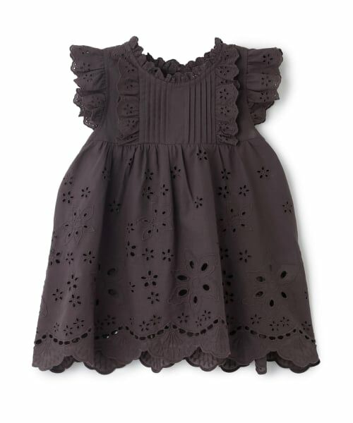 petit main / プティマイン その他トップス | 【リンク】オーバーレースチュニック（チャコール）