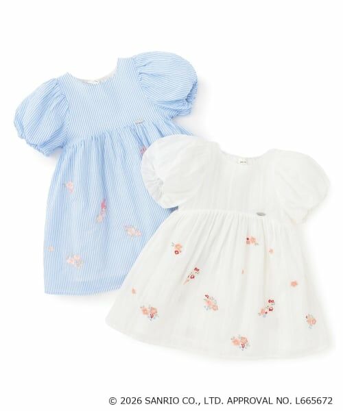 petit main / プティマイン ミニ丈・ひざ丈ワンピース | 【サンリオキャラクターズ】刺しゅうパフワンピース | 詳細13